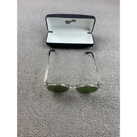 Spitfire England Unisex Silver Clear Black Round Retro Sunglasses With Case - Picture 5 of 7